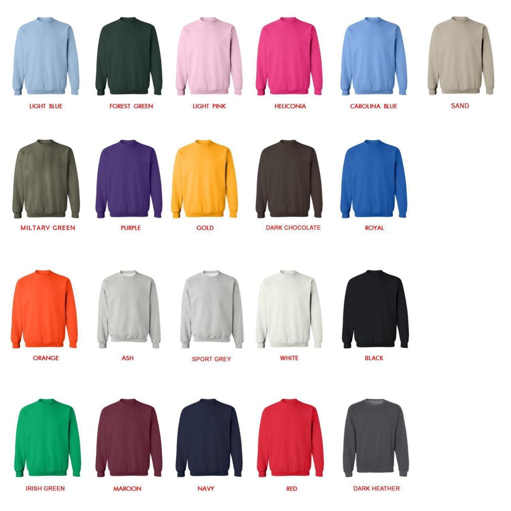 sweatshirt color chart - Great Dane Gifts