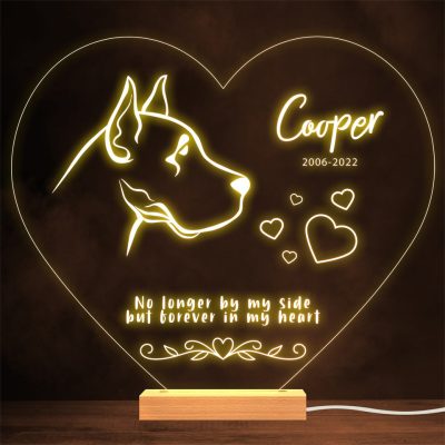 Great Dane Dog Memorial Pet Loss Forever In Personalised Gift Lamp Night Light - Great Dane Gifts